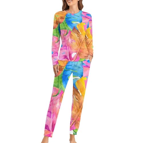 Pyjama femme manches longues et pantalon de couleur | Homewear confortable