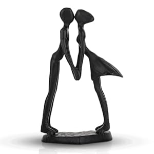 Iron Sculpture Gift for Couple Black Metal Modern Statues for Home Decor and Wedding Anniversary and Valentines Gifts-JW