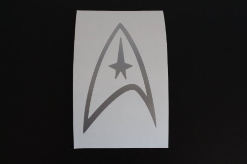 Aufkleber / Autoaufkleber / Sticker / Decal -Silber- Star Trek Federation Logo Vinyl Decal - Silver Window Sticker