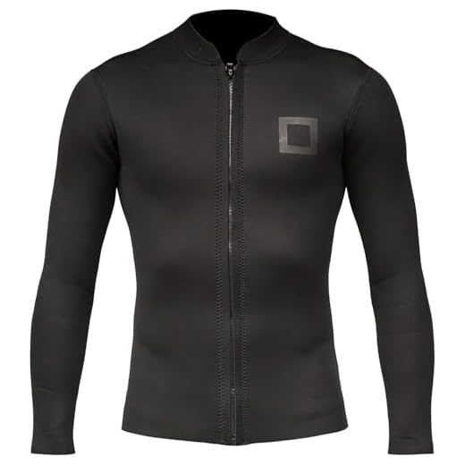Surf Squared Mens Wetsuit Top Jacket 2mm or 3mm - Neoprene Long Sleeve for Warmth & Comfort- Surfing, Snorkeling, All Watersports - w/Extended Back Flap - X-Large - 3 MM