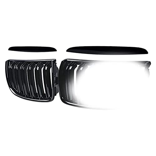 Parrilla frontal en negro brillo y M Color para BMW Serie 3 E90 E91 con diseño Double Line 3