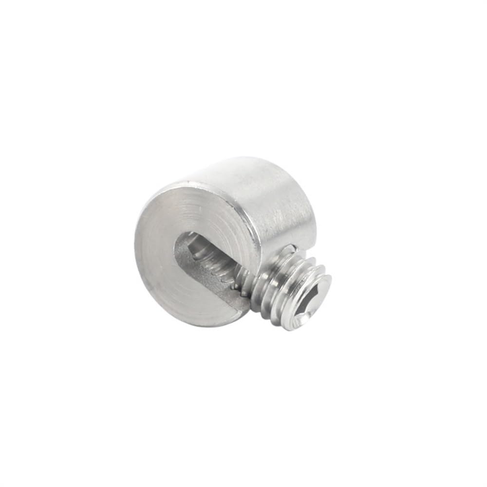 Abrazaderas De Cables SGYM 10 Piezas de Acero Inoxidable 316 2/3/4/5/6 mm Tope de Agarre de Cuerda de Alambre pequeño pivote único Abrazadera de Cuerda de Cable Abrazadera De Cable(6mm)