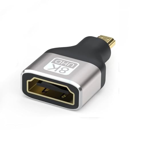 Image of 8K Micro HDMI Male to HDMI Female Adapter Converter Connector for Sony A6000, Raspberry Pi 4, GoPro Hero 7 and Other Sport Camera (Adapter)