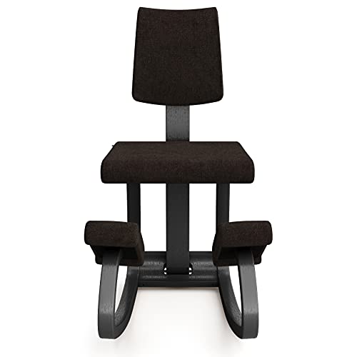 Varier Variable Plus Balans The Original Ergonomic Kneeling Chair With A Backrest For Home Office (Black Revive Fabric With Black Ash Base) #TOP4