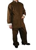 100% Cotton Brown Kung Fu Martial Arts Tai Chi Uniform Suit XL