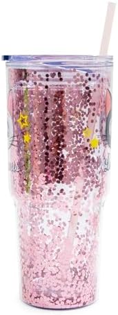 Sailor Moon Luna and Artemis Glitter Tumbler With Lid and Straw | Hold 31 Ounces
