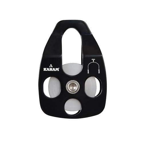 Image of KARAM Aluminium Single Pulley Single Side attachments | Heavy Duty Rope Cable Pulley System for Efficient Load Lifting | Fall Protection Safety Gear | AP012
