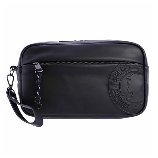 Coronel Tapioca 0LX8871 - Bolso de mano de hombre multifuncional - Bolso hombre gran capacidad - Bolsos para hombres - Neceser hombre viaje, Negro, 26x7x15 cm