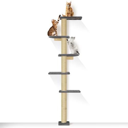 Torre para gatos de pared 5 niveles 80 pulgadas miniatura 1