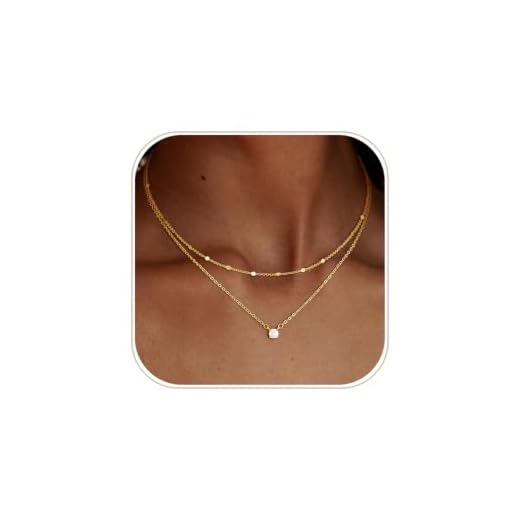 Coshilta Layered Gold Necklace for Women Dainty CZ Stackable Choker Jewelry