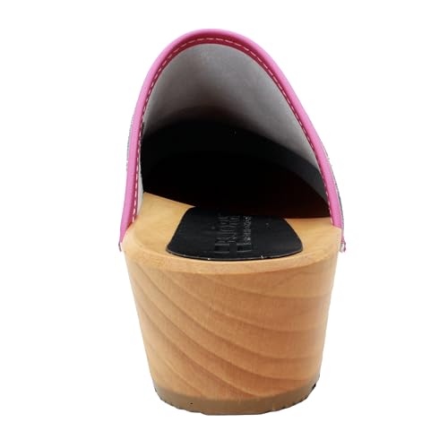 Image of Bjork Maja Wood Open Back Leather Clogs