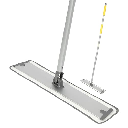 The Curved Surface Mop with Aluminum Pole, 360° Rotating Head for Effortless Floor Cleaning, Washable & Reusable Microfiber Pads for All Floor Types