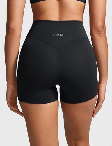 Womens High Waist No Front Seam Biker Shorts 4 Inches Running Volleyball Spandex Yoga Gym Workouts2