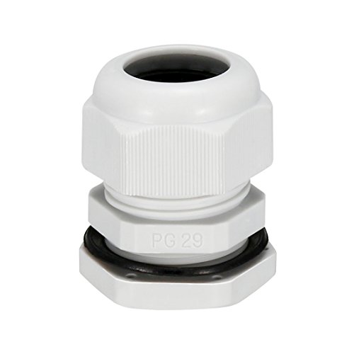 Image of sourcing map PG29 Cable Gland Waterproof Connector Plastic Wire Glands Joints White for 18-25mm Dia Wires