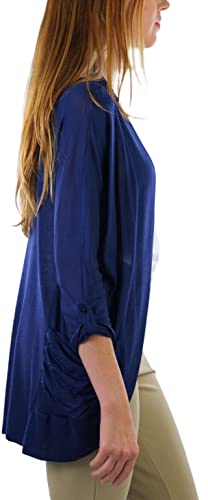 Image of ToBeInStyle Womens Open Front Casual Shrug Lightweight Layering Cardigan Sleeveless or Short Sleeve