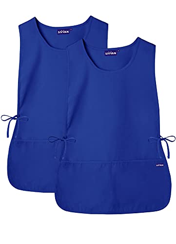 Sivvan Delantal Unisex (paquete de 2) - lazos ajustables, 2 bolsillos frontales - S87002 - Royal Blue - X Cover
