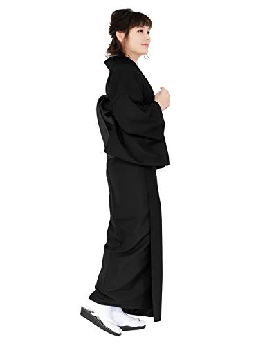 KYOETSU Women's Washable Lined Kimono Awase (Medium, Black) - Thumbnail 2