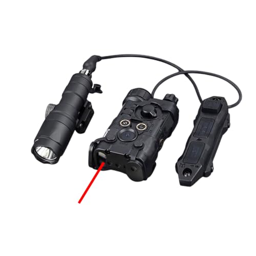 Plastic L3-NL Box Aiming Laser Sights(with Red Laser+IR Laser+White Light), & M300A Strong LED Flashlight, & New Modular Dual Wire Remote Pressure Switch(SF+2.5 Plug) Combo,BK