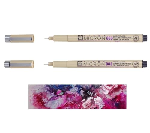 PIGMA MICRON Sakura 003 czarny. 2 szt. i 1 karta