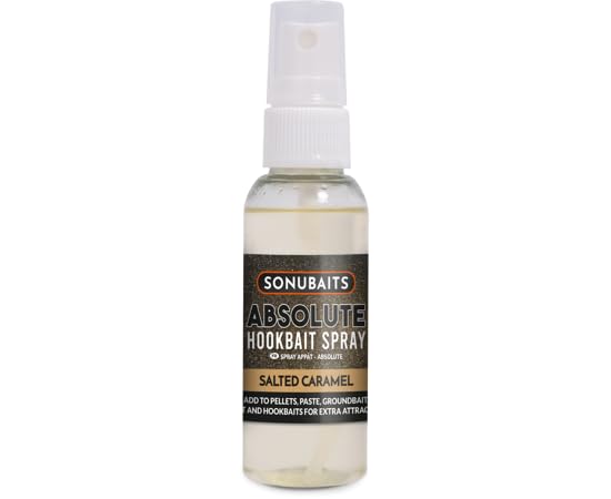 Sonubaits Absolute Bait Spray Salted Caramel 50ml | Coarse Fishing Hookbait Enhancer Spray | for Hookbaits such as Band’um Sinkers, Wafters & Spike’ums | Boosts Scent and Attraction | Code S1850114