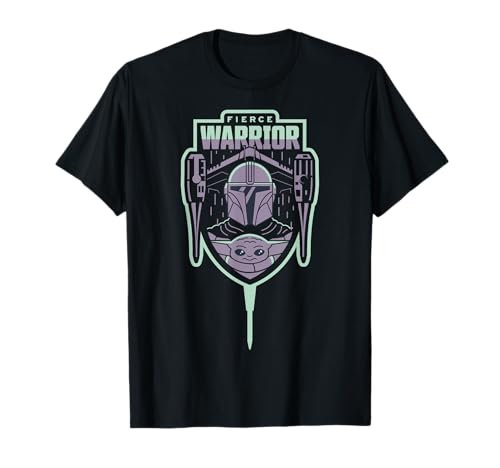 T-shirt Star Wars The Mandalorian design line art épuré pour adulte