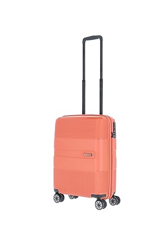 Travelite 4-Rad Hartschalen Handgepäck Koffer klein mit TSA Schloss, Gepäck Serie WAAL: Stabiler Trolley mit recyceltem Innenfutter, 55 cm, 36 Liter