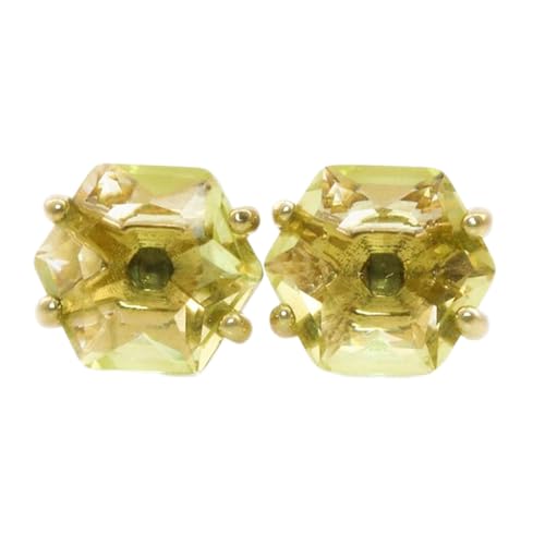 Quartz citron boucles d'oreilles minimalistes en argent plaqué or à offrir en cadeau