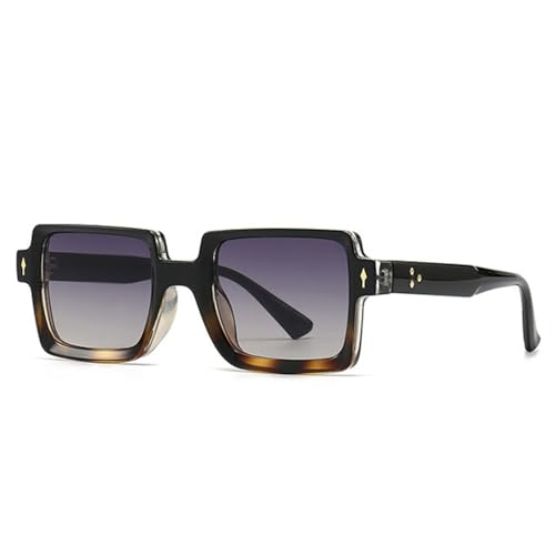 Lunettes de soleil tendance hommes femmes rivets carrés verres dégradés UV400 MUTYNE