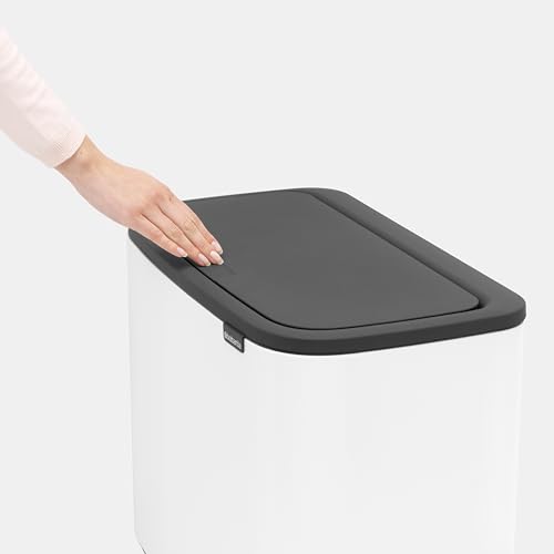 Brabantia Bo Touch Bin - 11 + 23L Inner Buckets (White) Waste/Recycling Kitchen Bin - Soft-Touch - 5