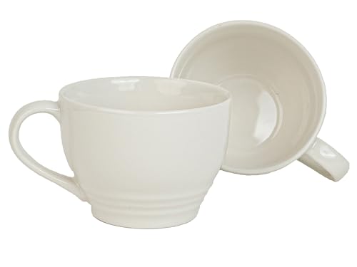 Image of Bodhi House Large Ceramic Coffee Mug | Microwave & Dishwasher Safe | Bone-Ash Free Cappuccino Mug | Multi-Purpose Food Grade Latte Coffee Mug Ideal for Daily Use & Gifting (Pack of 2, 500ml | White)