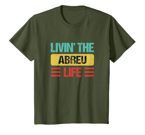 Abreu Name T-Shirt, Youth, Olive Green, 3T