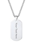 PROSTEEL Collana Militare Personalizzata Piastrine Dog Tag Incisione Laser Collana Uomo Acciaio Catena 55+5 CM Ciondolo Targhetta dell'Esercito Militare ID Targhetta