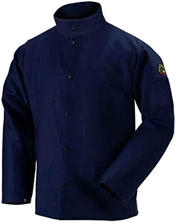 Black Stallion FN9-30C 30" 9oz. Navy FR Cotton Welding Jacket, Large