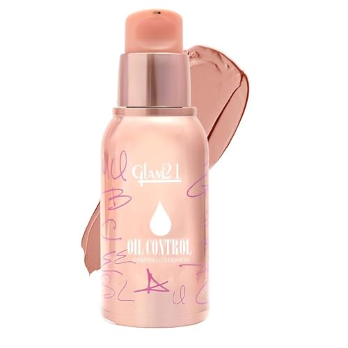 Glam21 Oil Control Hydrating Foundation to Matte Look- Highly Recommended for Oily Skin| Moisturized & Minimizes Redness, Pores & Cover-ups Skin Acne,
