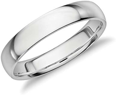 4mm Sterling Silver High Polish Plain Dome Tarnish Resistant Comfort Fit Wedding Band Ring Sizes 6-12 (10)