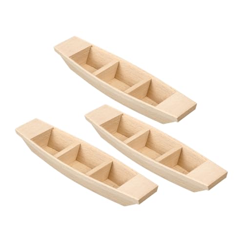OSALADI 3 Piezas de Barco de Madera sin Terminar Juego de Miniatura para Decoración Náutica para Manualidades y Coleccionistas de Embarcaciones de Pesca