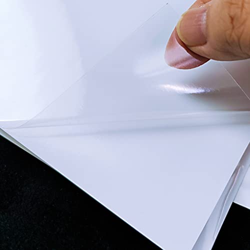 20 Sheets Crystal Clear Printable Vinyl Sticker Paper Only For Laser Printer 8.5X11 Inch 100% Transparent Self-Adhesive Paper Waterproof Sticker Paper #TOP2