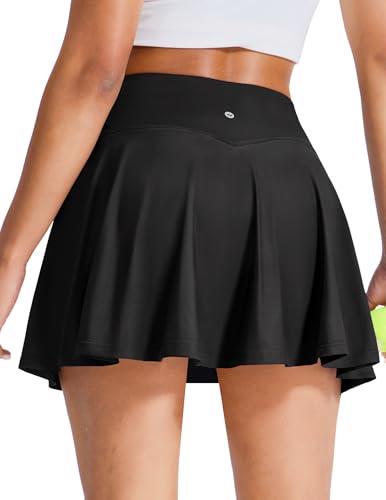 MIER Tennis Skort with Ball Pocket for Women, High Waisted