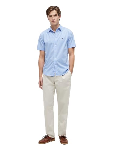Image of Tommy Hilfiger Men's Short Sleeve Poplin Shirts in Regular Fit, Men's Button Down Shirts