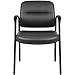 JUMMICO Office Guest Chair Reception Chair PU Leather Waiting Room Chair with Armrests Executive Office Chair Upholstered Set of 2 (Rustic, Black)