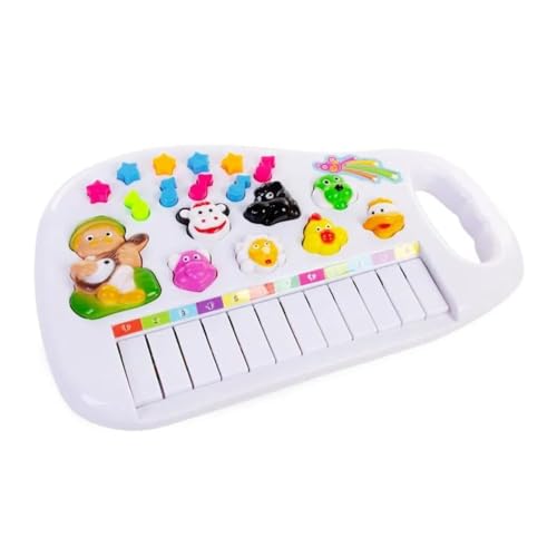 Pianinho Teclado Musical Infantil Educativo Fazendinha com Sons de Animais e Luzes Interativas