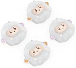 PlayVital Bouchons de poignée de pouce mignons pour ps5/4 Contrôleur, Couverture de bouchons de bâton analogique en silicone pour Xbox Series X/S, bouchons de manchette pour commutateur Pro Contrôleur - Ovins flous