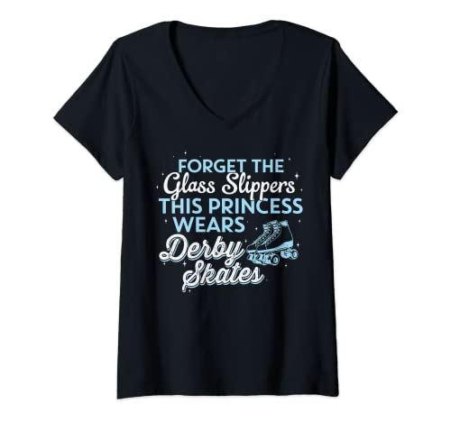 Mujer Funny Roller Derby Girl - Esta princesa lleva patines Derby Camiseta Cuello V