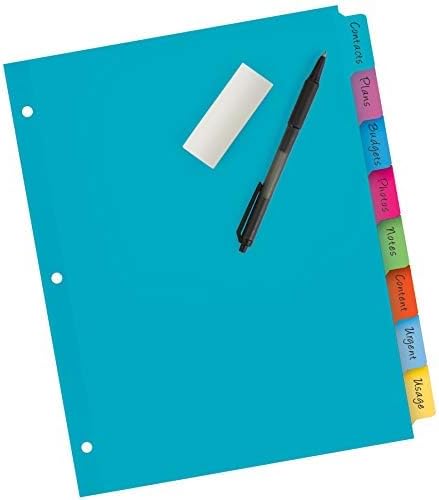 Avery Big Tab Write and Erase Dividers, 8 Tabs/1 Set, Durable Reinforced Holes, (23181) - Image 2