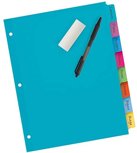 Avery Big Tab Write and Erase Dividers, 8 Tabs/1 Set, Durable Reinforced Holes, (23181) image 1