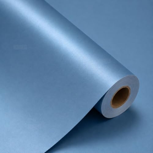 Image of HOME13 Blue Peel and Stick Wallpaper Blue Contact Paper Waterproof Self Adhesive Wallpaper Removable Vinyl Decorative for Desk Countertop Cabinet Kitchen(20x120 Inch)