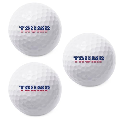 TeesAndTankYou Trump Flag Text Golf Ball - Novelty Gift for