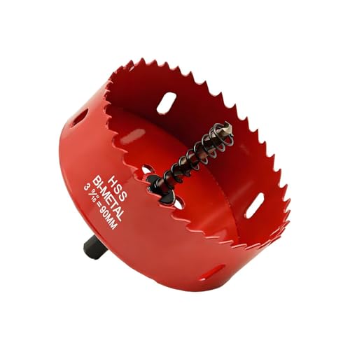 Scie cloche bi-métal 90 mm,HSS M42 Bi-Métal Scies-cloches Bois,avec adaptateur de tige...