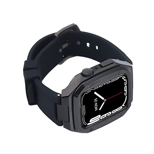 Kit de modification en caoutchouc Apple Watch boîtier acier métal 44mm 45mm