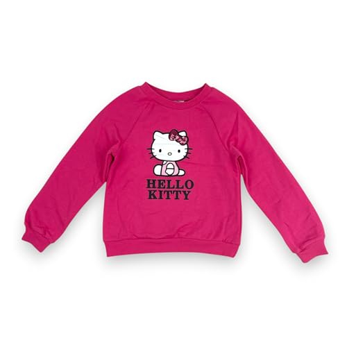 Image of Hello Kitty Girls 2-Piece Outfit Set, Long Sleeve Fleece Sweatshirt and Plaid Flannel Skirt, Fall Winter Clothing - Pink Plaid 4T